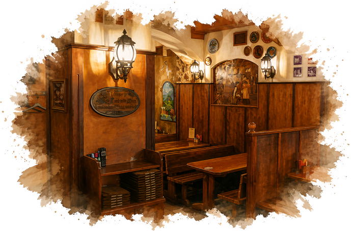 Интерьер немецкой пивной Schulz